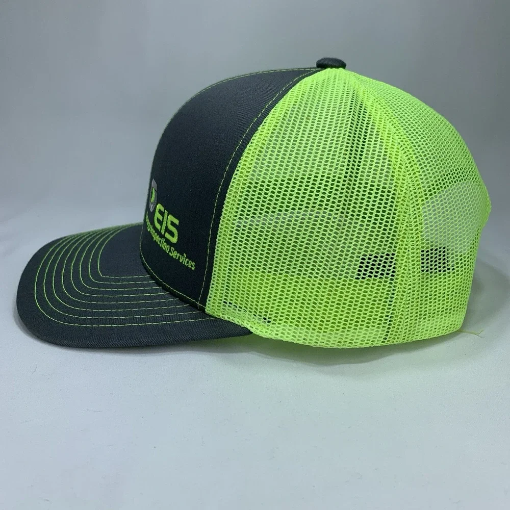 EIS Energy Inspection Services Hat Gray Yellow Mesh Pacific Snapback Trucker Cap